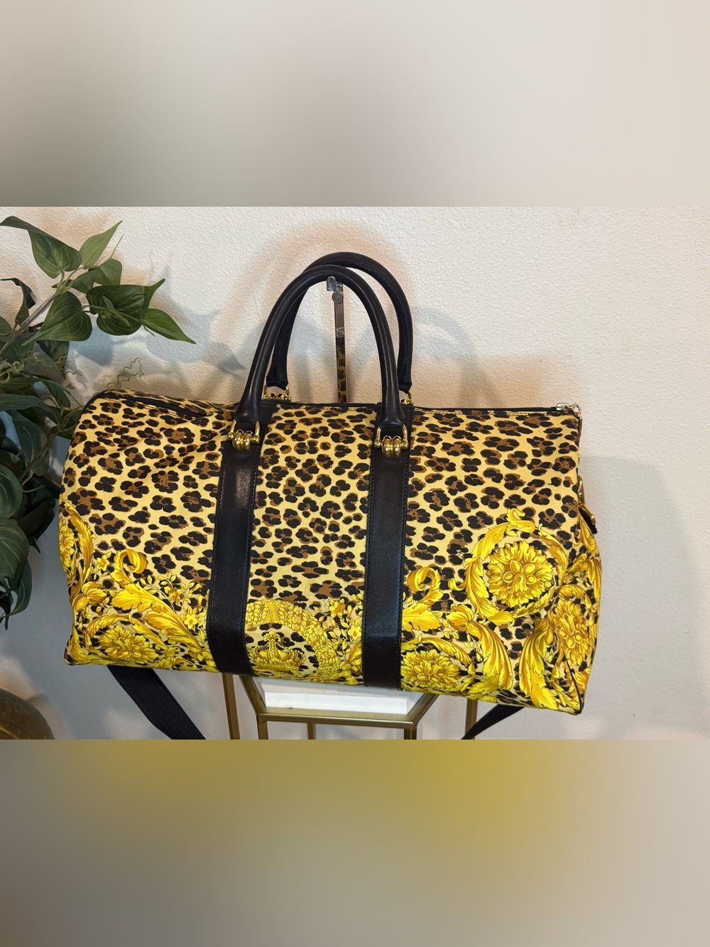 Gianni Versace Leopard & Baroque Print Weekender/Duffle Bag - Picture 4 of 13